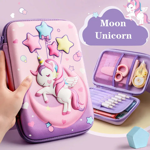 3D EVA unicorn cute pencil case cartoon stationery