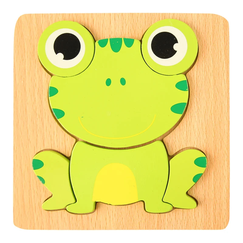 High Quality 3D Wooden Puzzle Baby Cartoon Animal