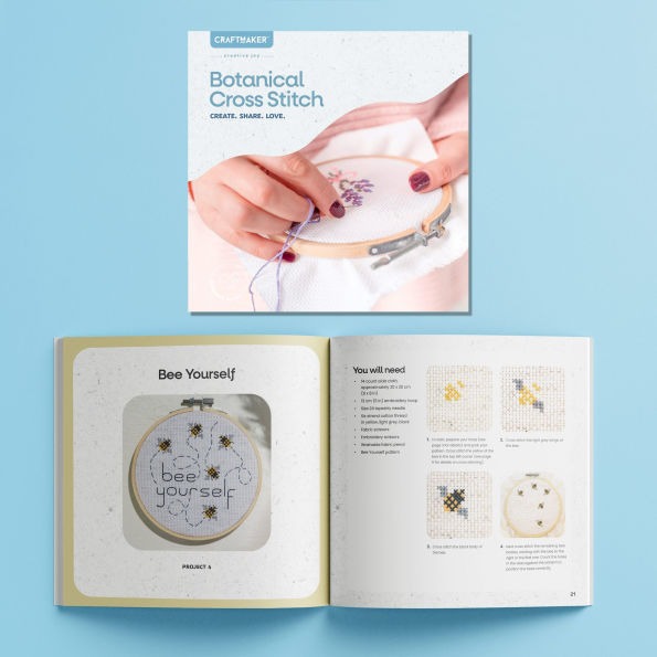 Hinkler Craft Maker Botanical Cross Stitch Kit