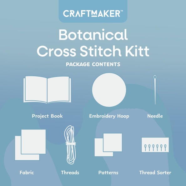 Hinkler Craft Maker Botanical Cross Stitch Kit