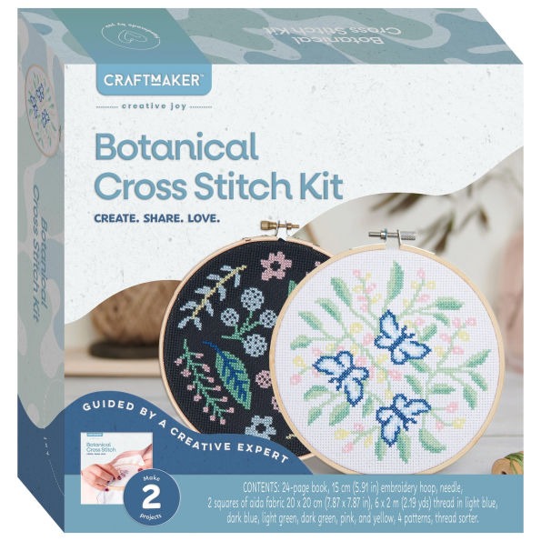 Hinkler Craft Maker Botanical Cross Stitch Kit