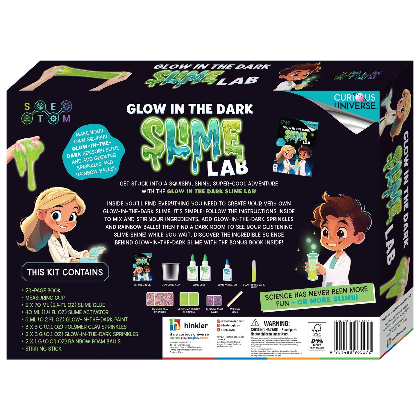 Hinkler Curious Universe Glow in the Dark Slime Lab