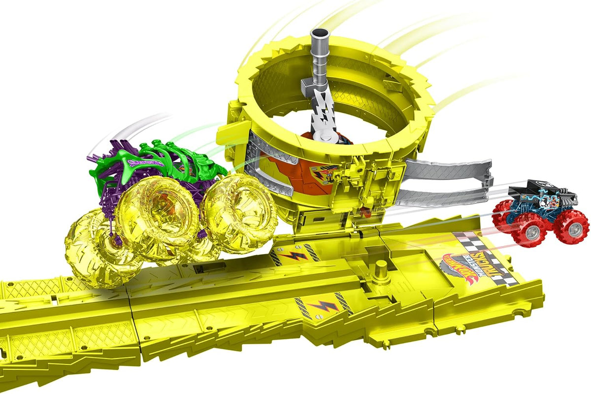 Hot Wheels Monster Trucks Power Smashers Charge & Chase Challenge Track Set
