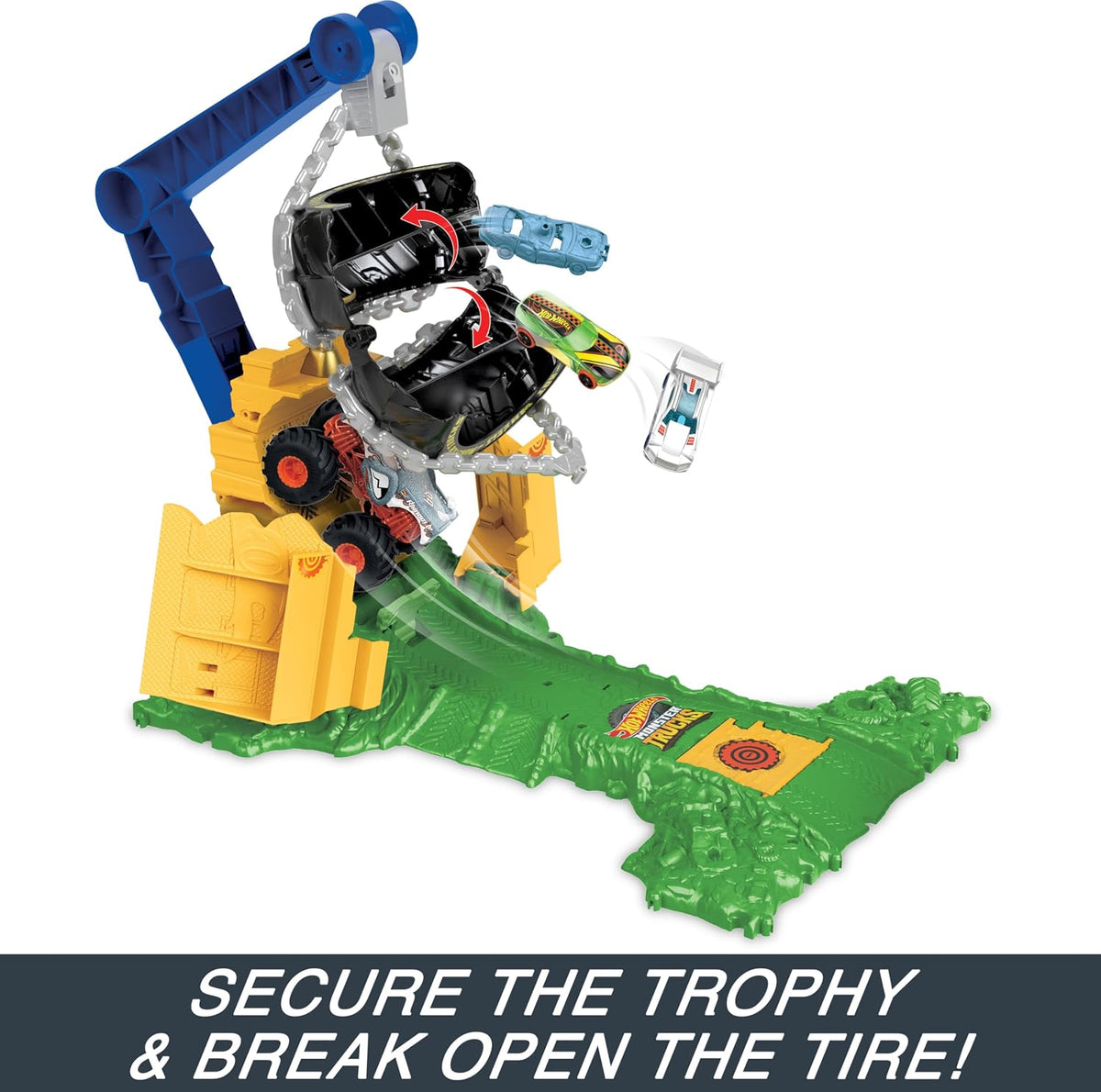 Hot Wheels Monster Trucks Rhinomite Chargin’ Challenge Playset
