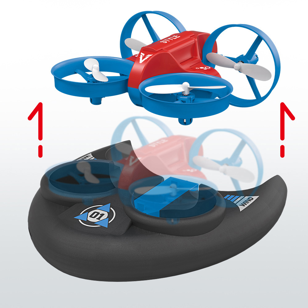 Jjrc H101 Quadcopter Hovercraft Rc 3 In 1 Drone - Blue