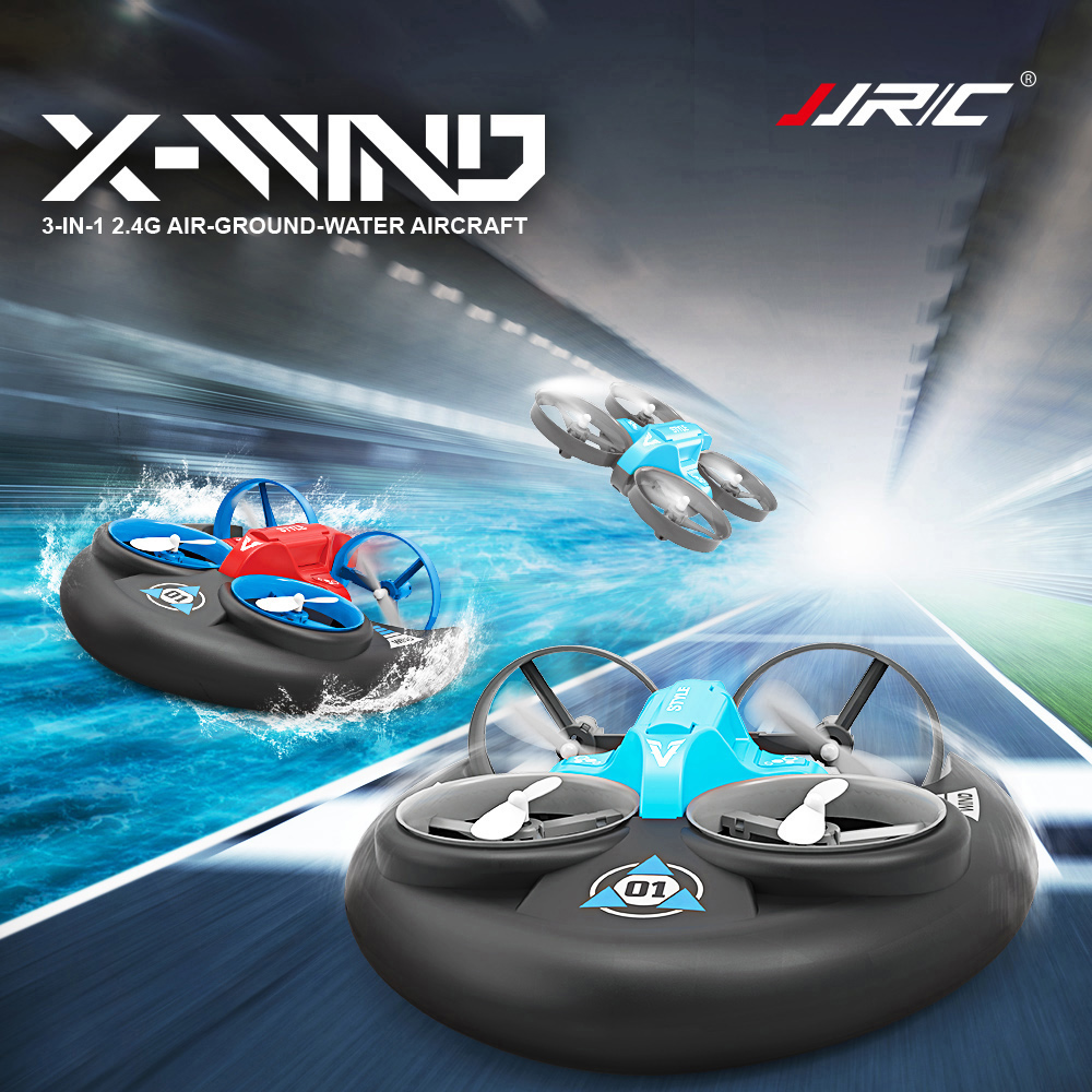 Jjrc H101 Quadcopter Hovercraft Rc 3 In 1 Drone - Blue