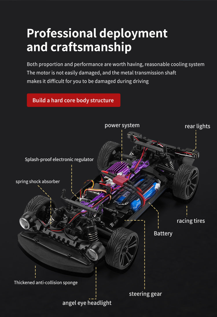 Jjrc Q117 F 1/16 2.4G 4Wd High Speed Drift Rc Car Classic Racing Vehicle