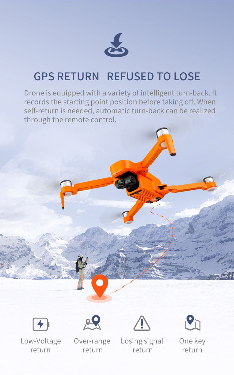 Jjrc X17 6K-Gps Brushless 2-Axis Gimbal Rc Drone - Orange