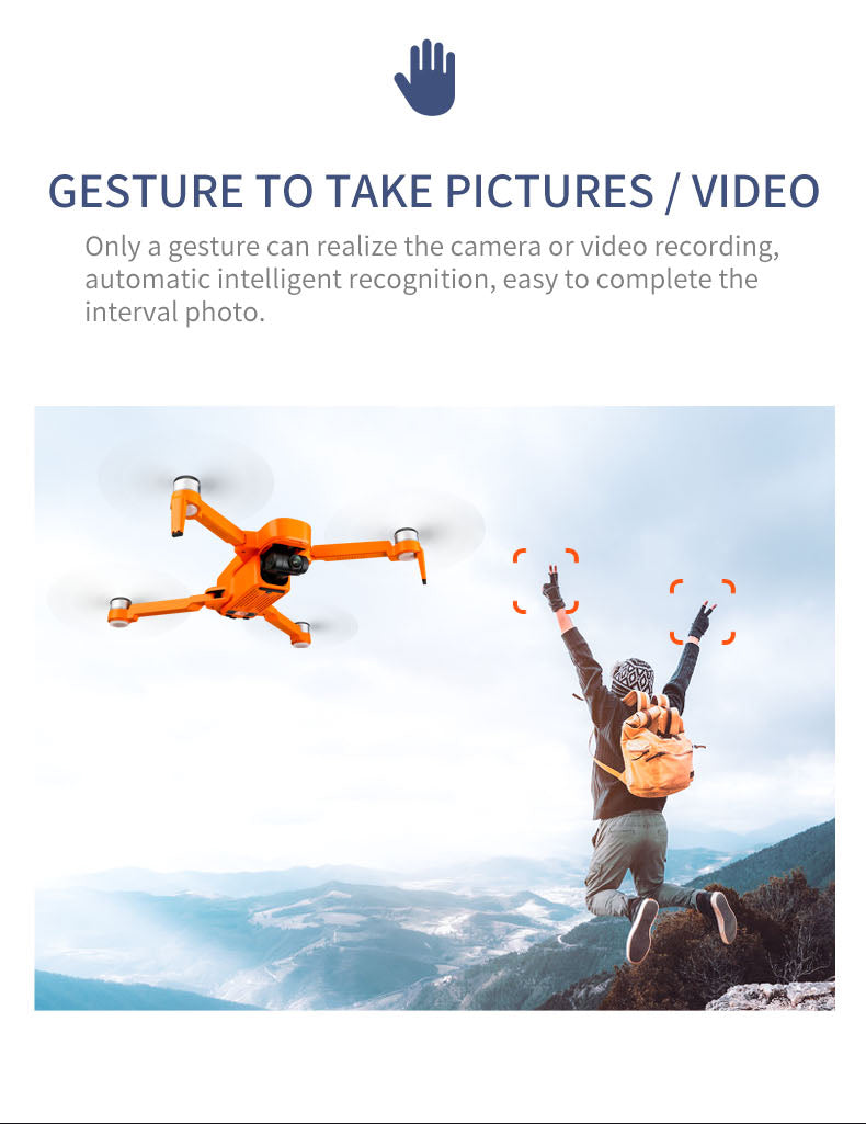 Jjrc X17 6K-Gps Brushless 2-Axis Gimbal Rc Drone - Orange