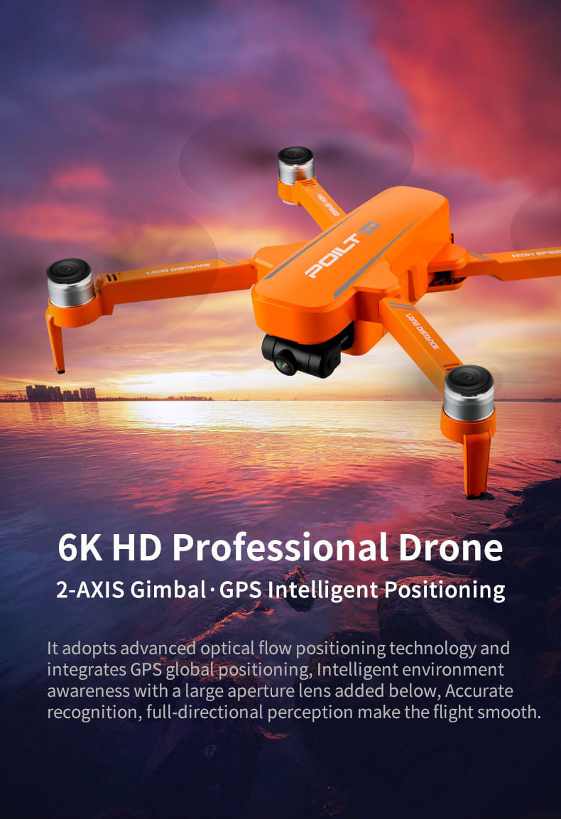 Jjrc X17 6K-Gps Brushless 2-Axis Gimbal Rc Drone - Orange