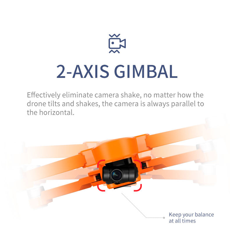 Jjrc X17 6K-Gps Brushless 2-Axis Gimbal Rc Drone - Orange