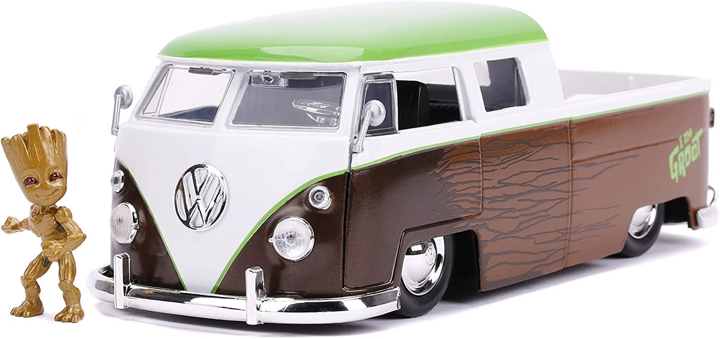 Jada 1:24 Diecast 1963 Volkswagen Bus With Groot Figure Back To The Future