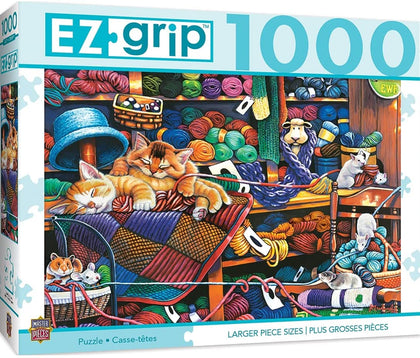 Masterpieces Ezgrip Knittin Kittens 1000 Piece Jigsaw Puzzle