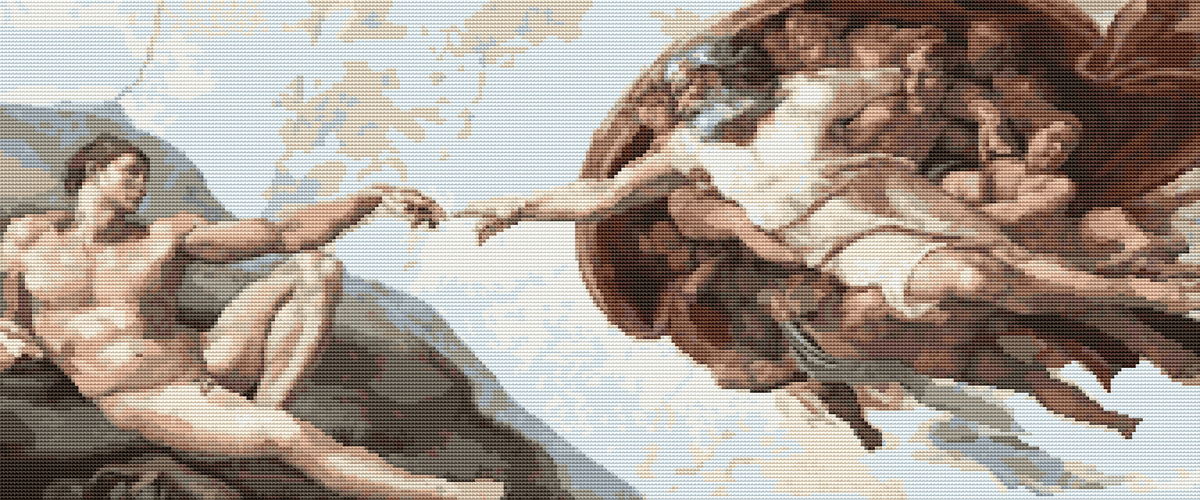 The Creation of Adam Cross Stitch Kit