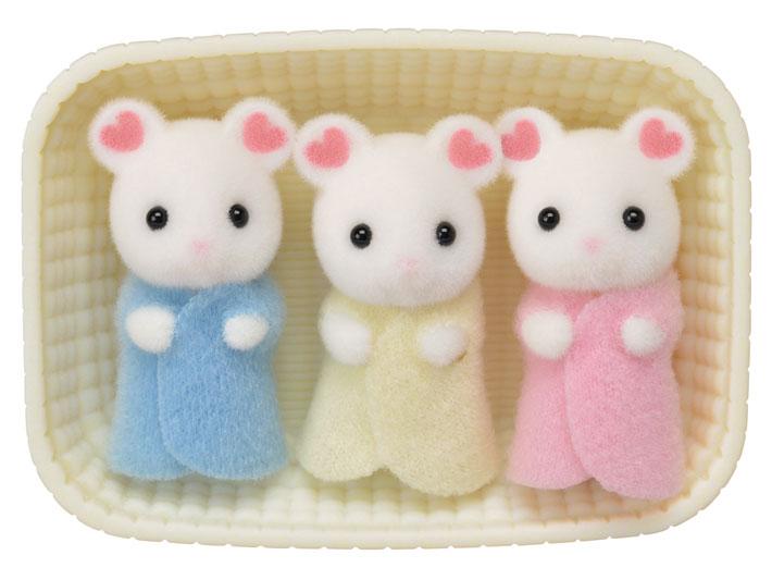 Sylvanian Families Marshmallow Mouse Triplets - Free Gift