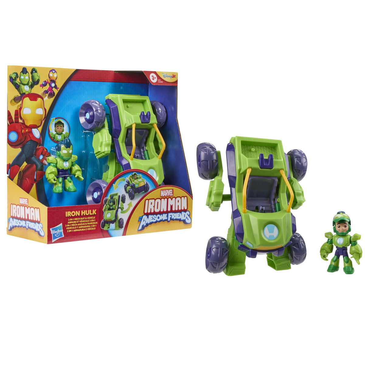 Hasbro Marvel Iron Man And His Awesome Friends Iron Hulk 2-In-1 Mech Suit & Vehicle