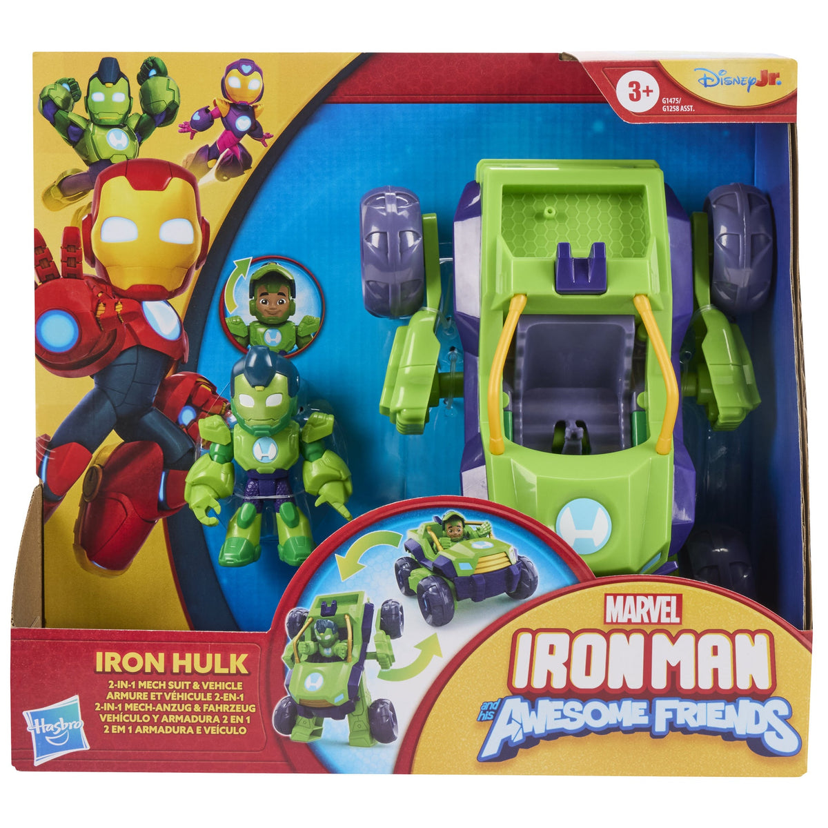 Hasbro Marvel Iron Man And His Awesome Friends Iron Hulk 2-In-1 Mech Suit & Vehicle