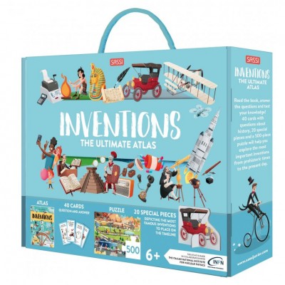 Sassi Mega Atlas : The Ultimate Atlas Puzzle Set : Inventions ( 500 Pieces)