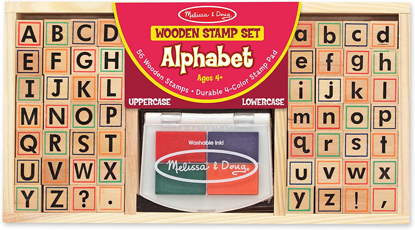 Melissa & Doug Wooden Alphabet Stamp Set