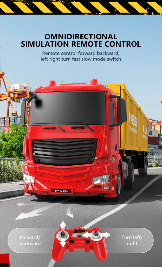 DOUBLE E Licensed Mercedes Benz Arocs RC Container Truck 1 26