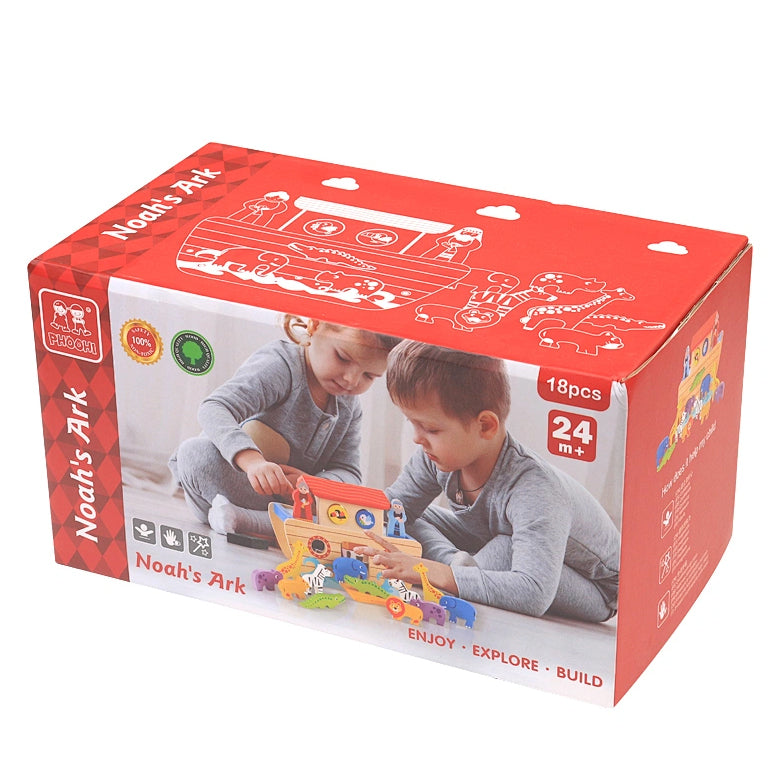 PHOOHI Wooden Noah's Ark