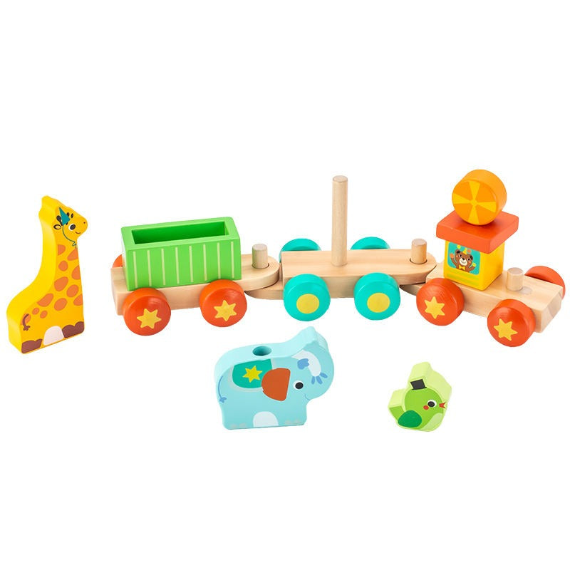 PHOOHI Wooden Animal train