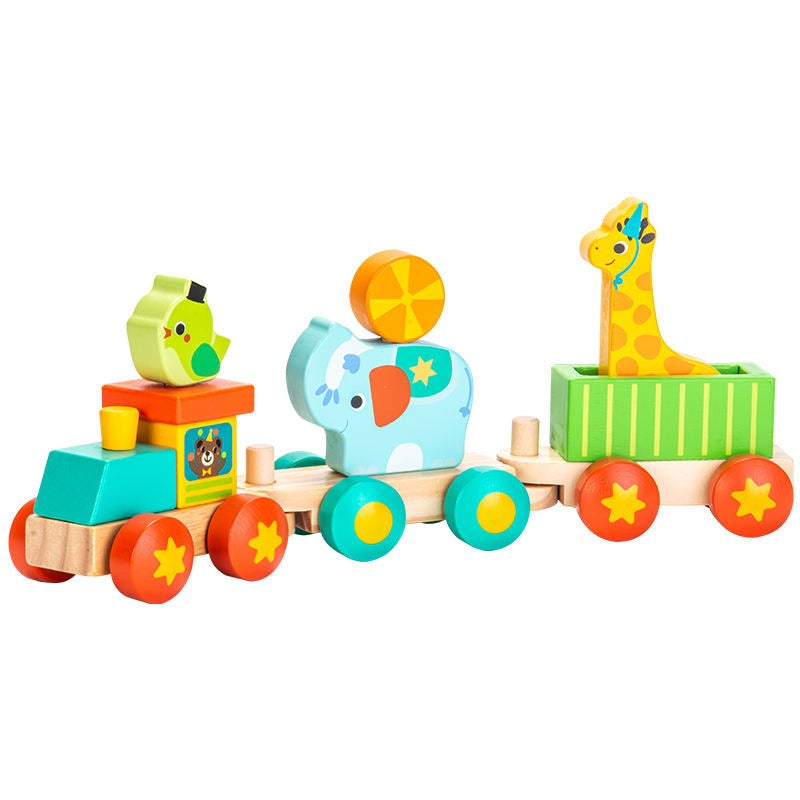 PHOOHI Wooden Animal train