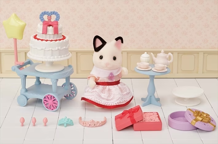 Sylvanian Families Party Time Playset -Tuxedo Cat Girl