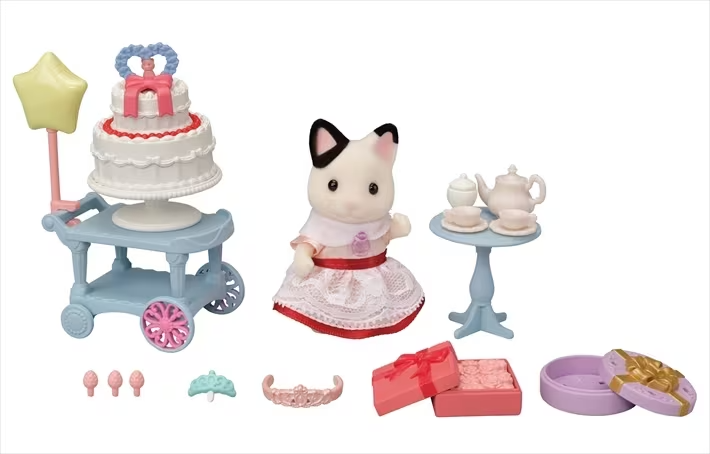 Sylvanian Families Party Time Playset -Tuxedo Cat Girl