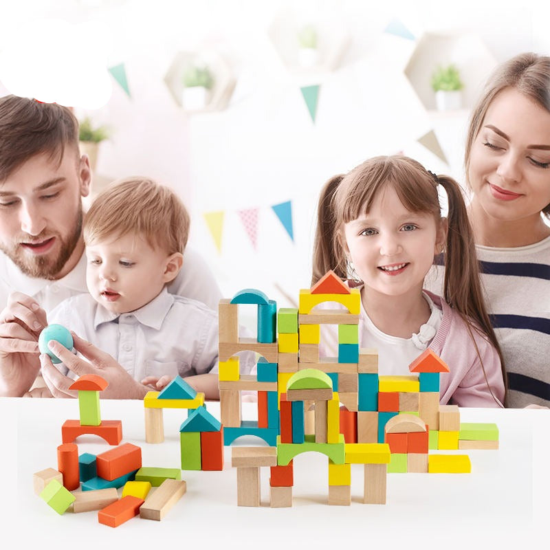 PHOOHI Wooden Classic 100pcs Blocks