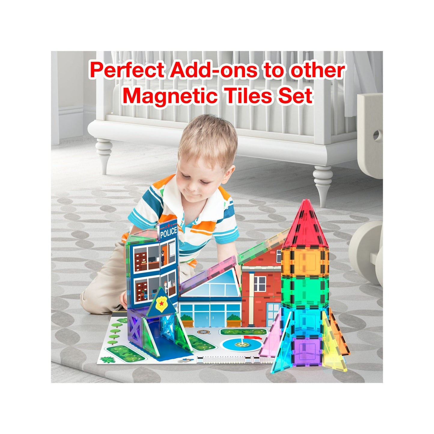 PicassoTiles Magnetic Tile Rocket Set 32 pieces