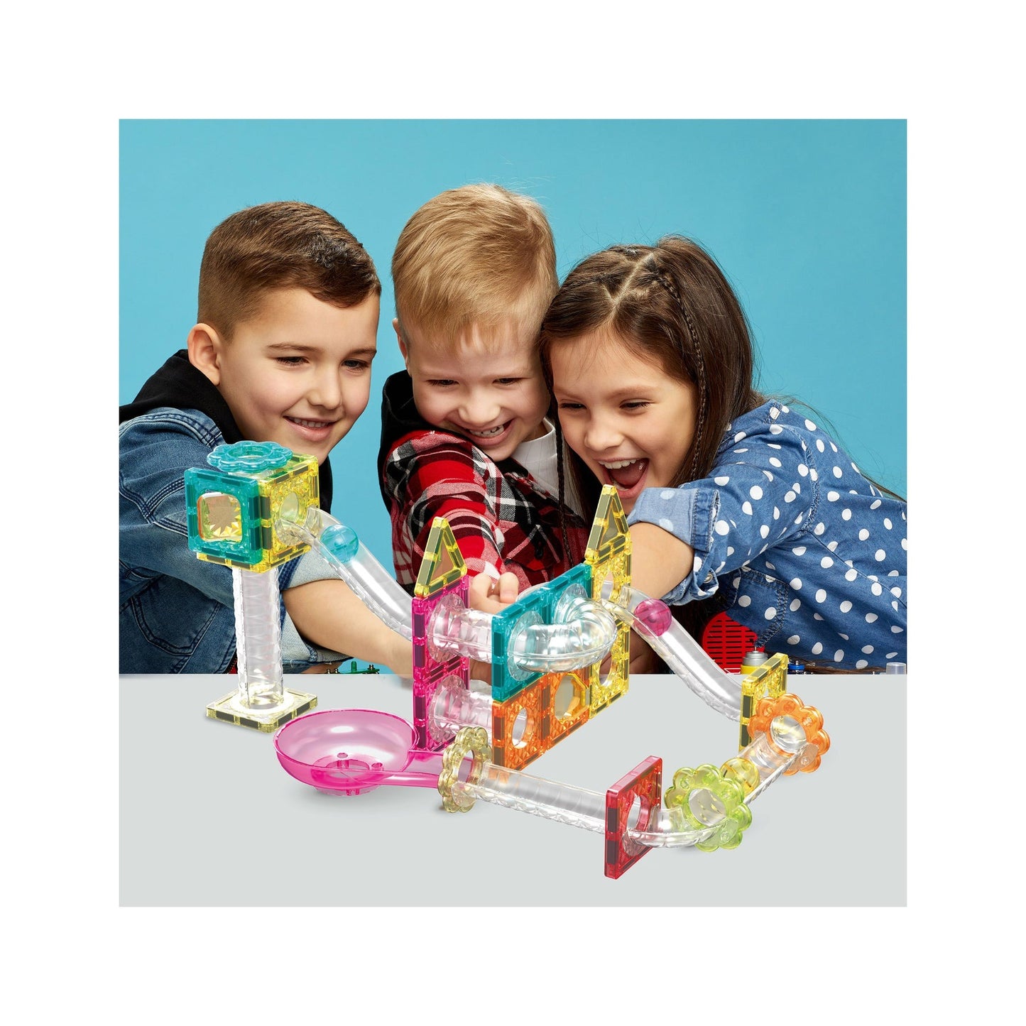 PicassoTiles Travel Size Magnetic Tile Marble Run Building Blocks Set 45 Pieces