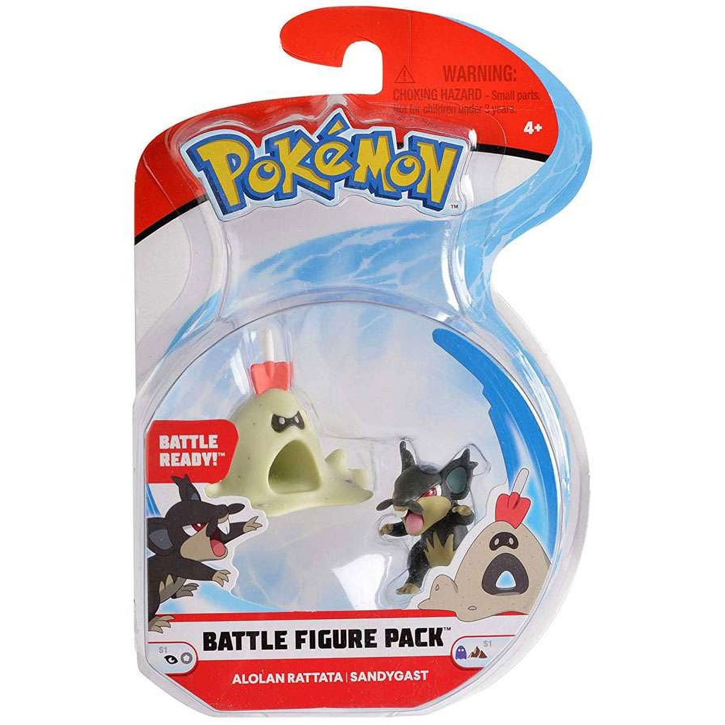 Pokemon Alolan Rattata and Sandygast Articulated Battle Figure