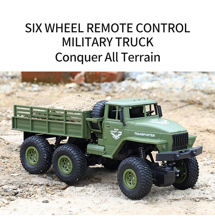 Jjrc Q68 Rc 1:18 2.4G 4Wd Tracked Off-Road Military Truck - Green