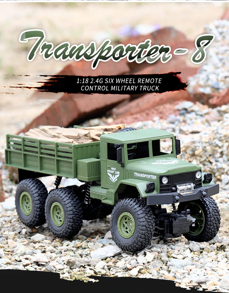 Jjrc Q69 Rc 1:18 2.4G 4Wd Tracked Off-Road Military Truck - Green