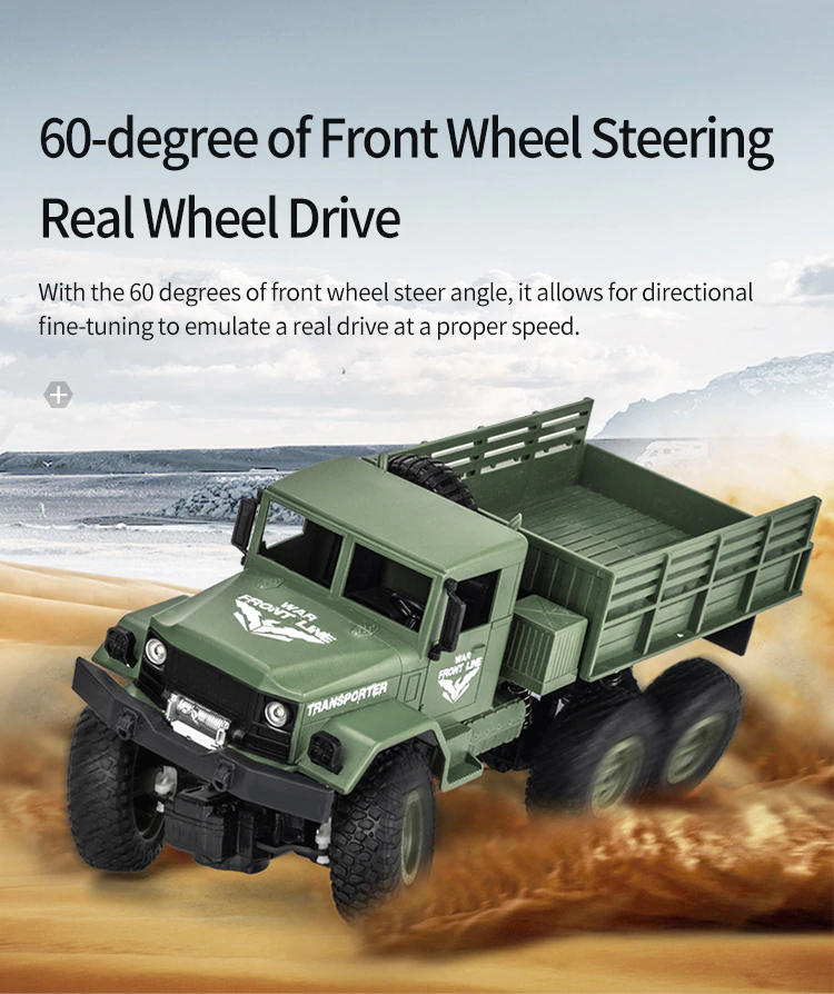 Jjrc Q69 Rc 1:18 2.4G 4Wd Tracked Off-Road Military Truck - Green