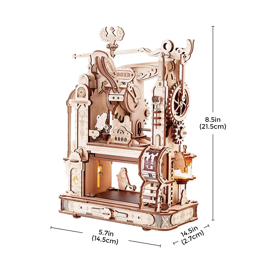 Robotime ROKR クラシック 印刷機 3D 木製パズル LK602