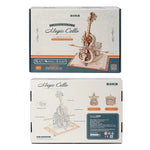Pre Order Robotime ROKR Magic Cello Mechanical Music Box 3D Puzzle Kayu AMK63
