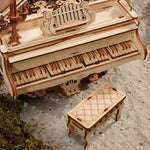 Pre Order Robotime ROKR Magic Piano Mechanical Music Box 3D Puzzle Kayu AMK81 