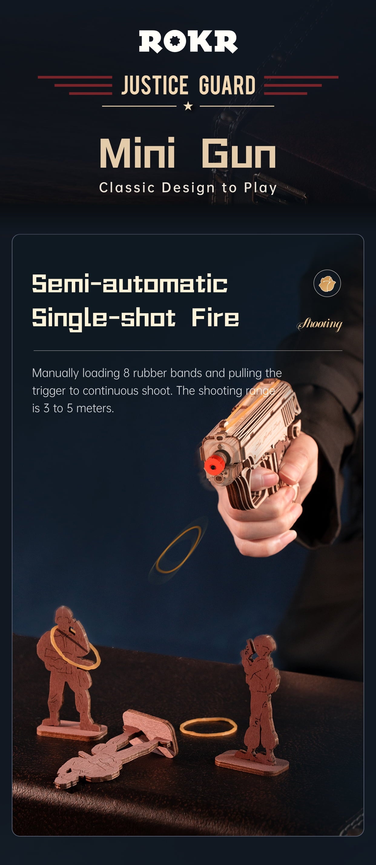 Robotime ROKR Mini Toy Blaster 3D Wooden Puzzle LQ502