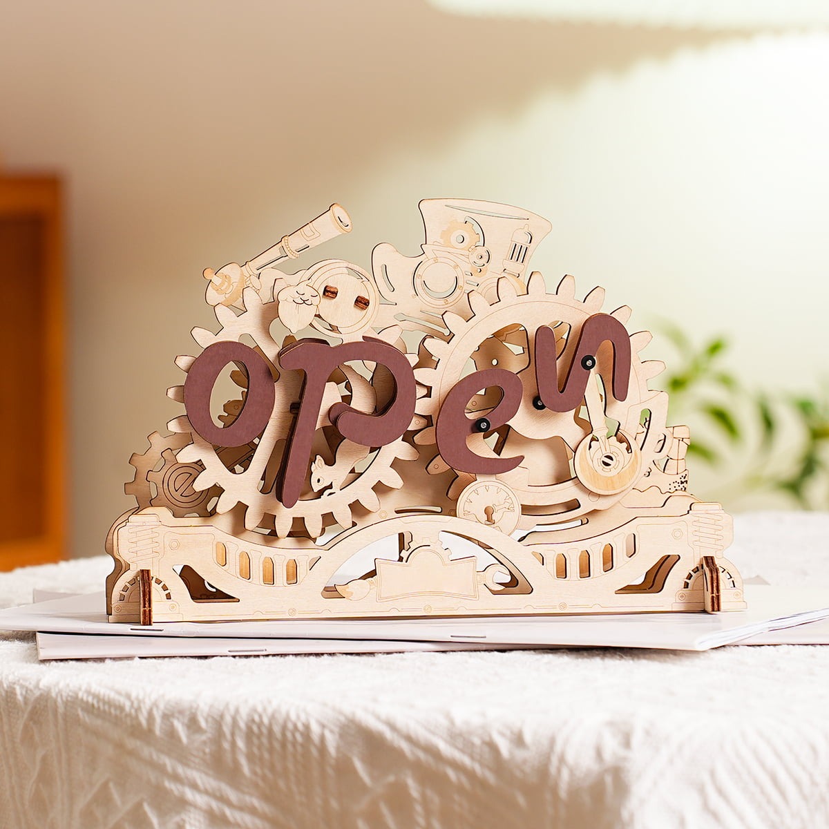 Robotime ROKR Open Closed Sign 3D Wooden Puzzle LK506