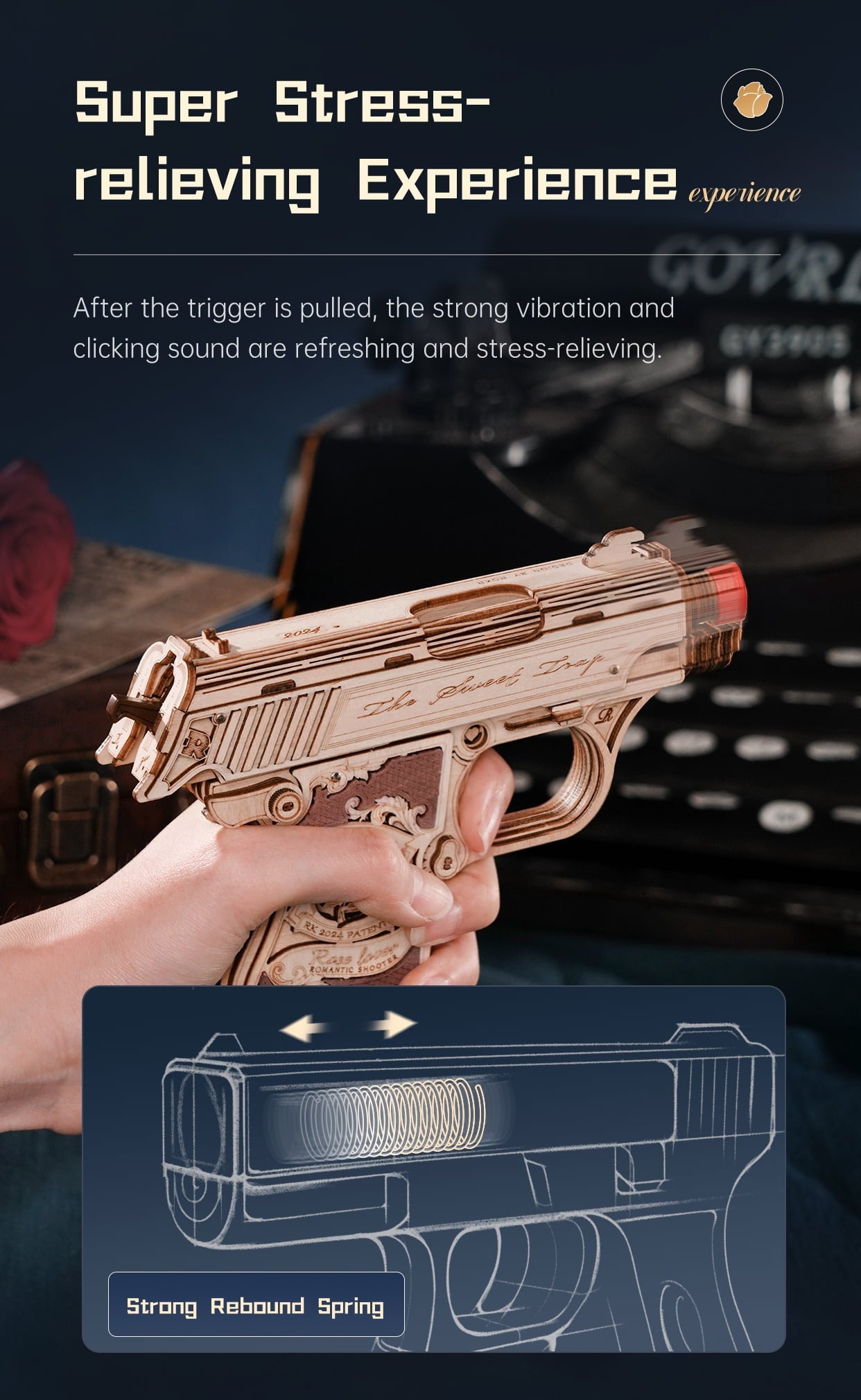 Robotime ROKR Mini Toy Blaster 3D Wooden Puzzle LQ502