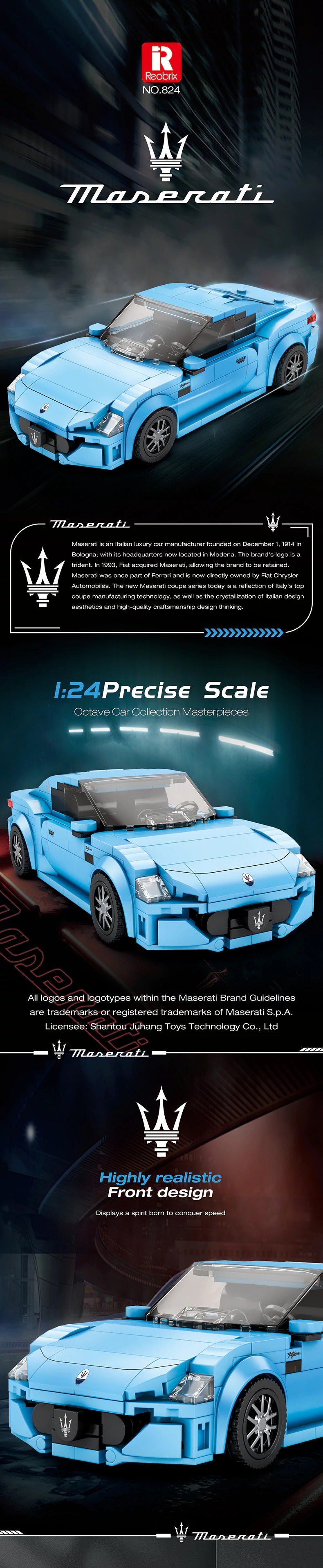 Reobrix GranTurismo Maserati Blue 1:24 824