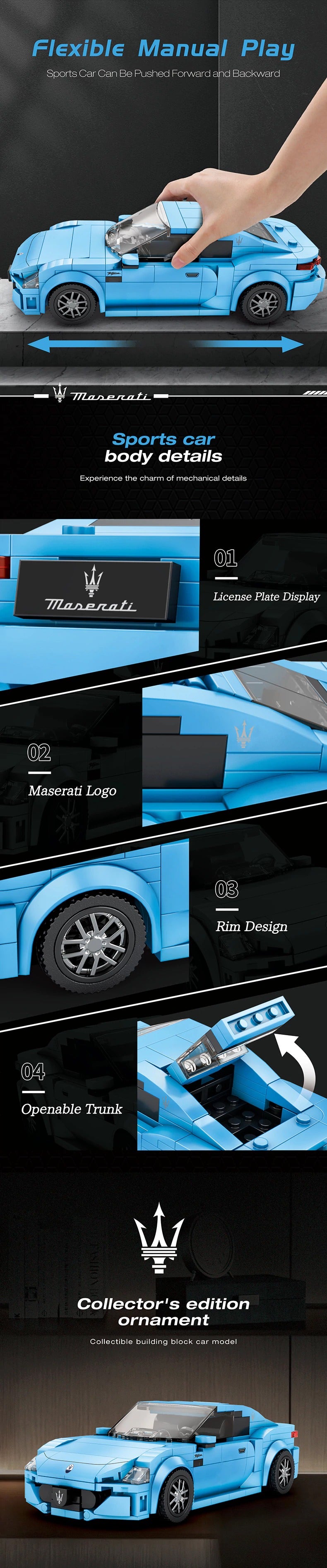 Reobrix GranTurismo Maserati Blue 1:24 824