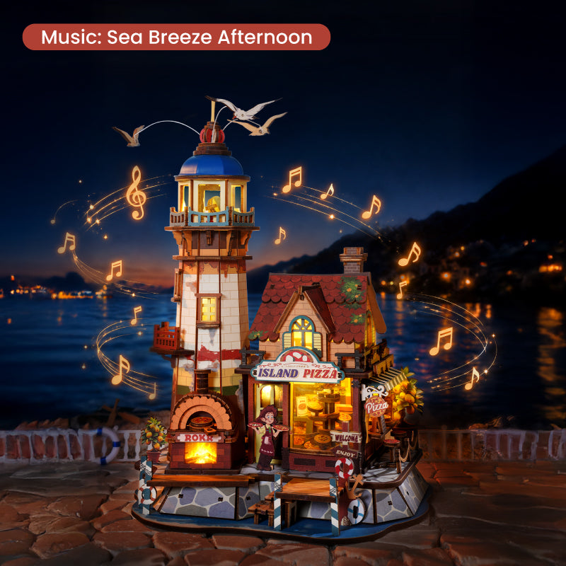 Robotime ROKR Chillbay Pizzeria Mechanical Wooden 3D Puzzle