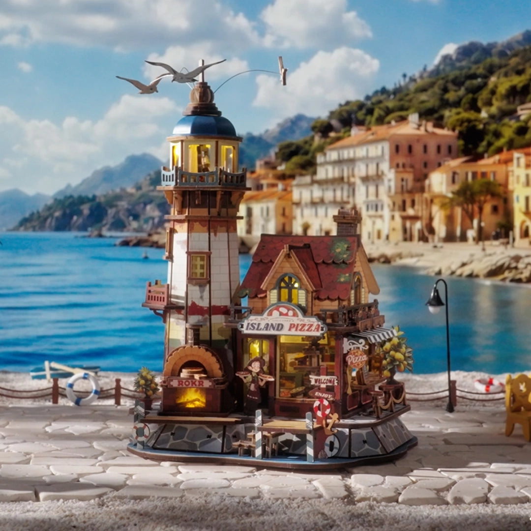 Robotime ROKR Chillbay Pizzeria Mechanical Wooden 3D Puzzle