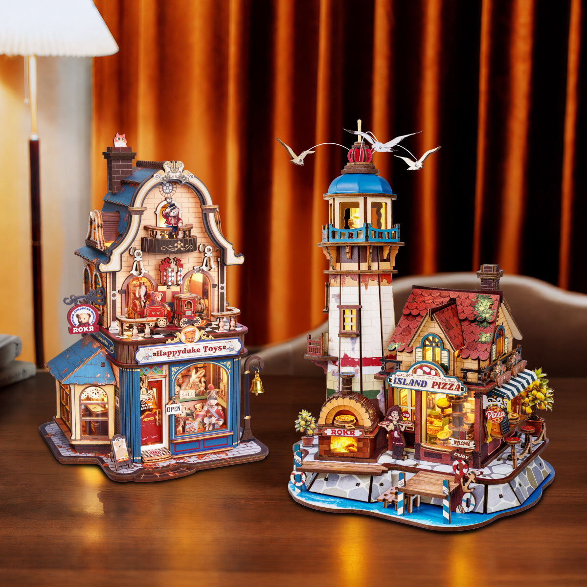 Robotime ROKR Chillbay Pizzeria Mechanical Wooden 3D Puzzle