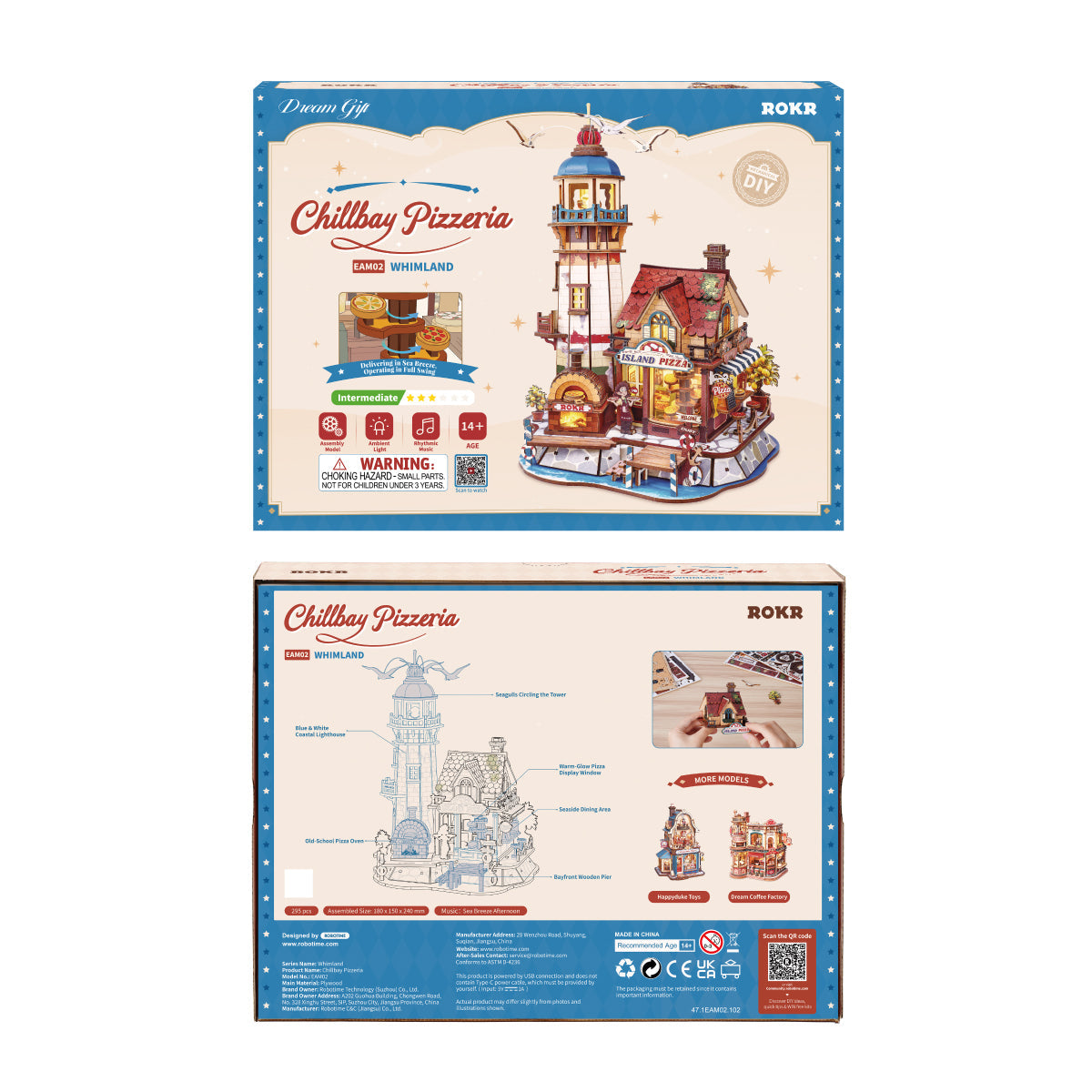 Robotime ROKR Chillbay Pizzeria Mechanical Wooden 3D Puzzle