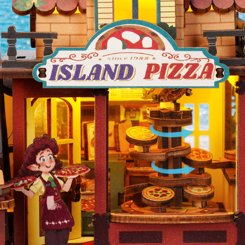 Robotime ROKR Chillbay Pizzeria Mechanical Wooden 3D Puzzle