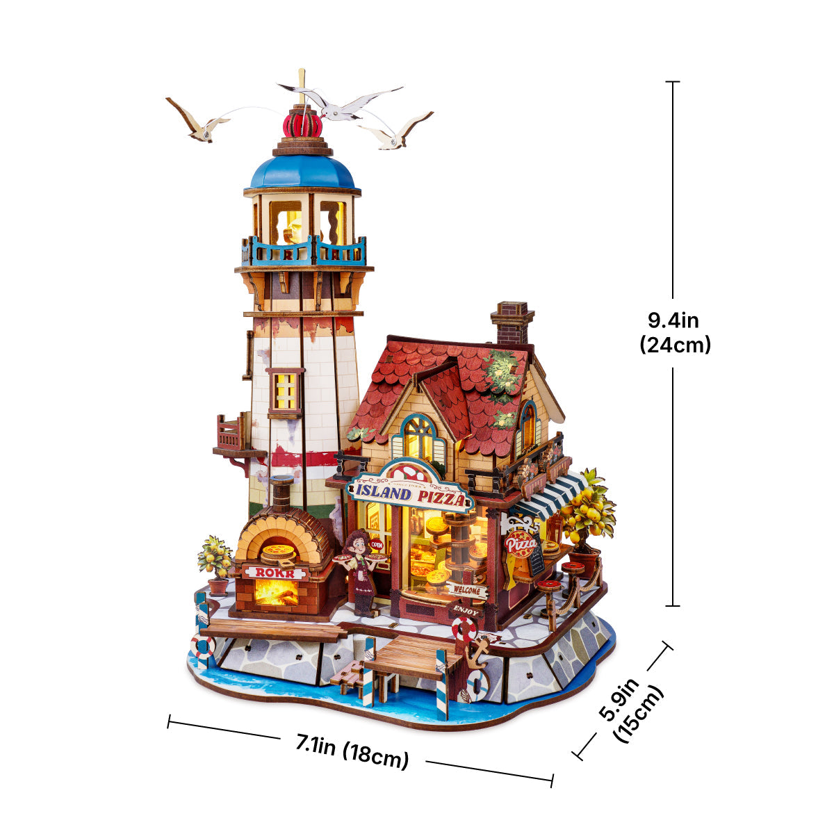 Robotime ROKR Chillbay Pizzeria Mechanical Wooden 3D Puzzle